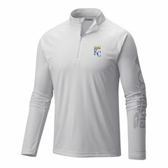 Kansas City Royals Terminal Tackle Omni-Wick Raglan Quarter-Zip Pullover - White | Columbia