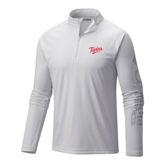 Minnesota Twins Terminal Tackle Omni-Wick Raglan Quarter-Zip Pullover - White | Columbia