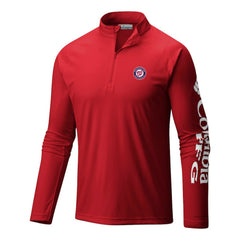 Washington Nationals Terminal Tackle Omni-Wick Raglan Quarter-Zip Pullover - Red | Columbia