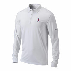 Los Angeles Angels Omni-Wick Pin High Long Sleeve Polo - White | Columbia