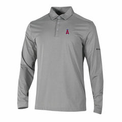 Los Angeles Angels Omni-Wick Pin High Long Sleeve Polo - Gray | Columbia