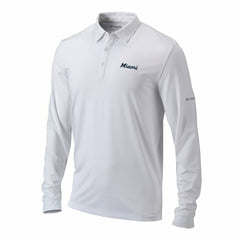 Miami Marlins Omni-Wick Pin High Long Sleeve Polo - White | Columbia