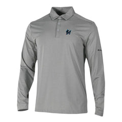 Miami Marlins Omni-Wick Pin High Long Sleeve Polo - Gray | Columbia