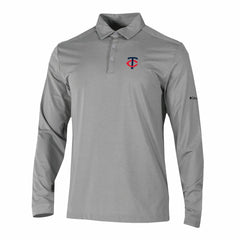 Minnesota Twins Omni-Wick Pin High Long Sleeve Polo - Gray | Columbia