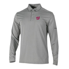 Washington Nationals Omni-Wick Pin High Long Sleeve Polo - Gray | Columbia