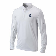 Detroit Tigers Omni-Wick Pin High Long Sleeve Polo - White | Columbia