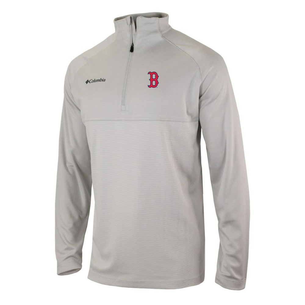 Boston Red Sox Omni-Wick Raglan Rockin' It Quarter-Zip Pullover - Gray | Columbia
