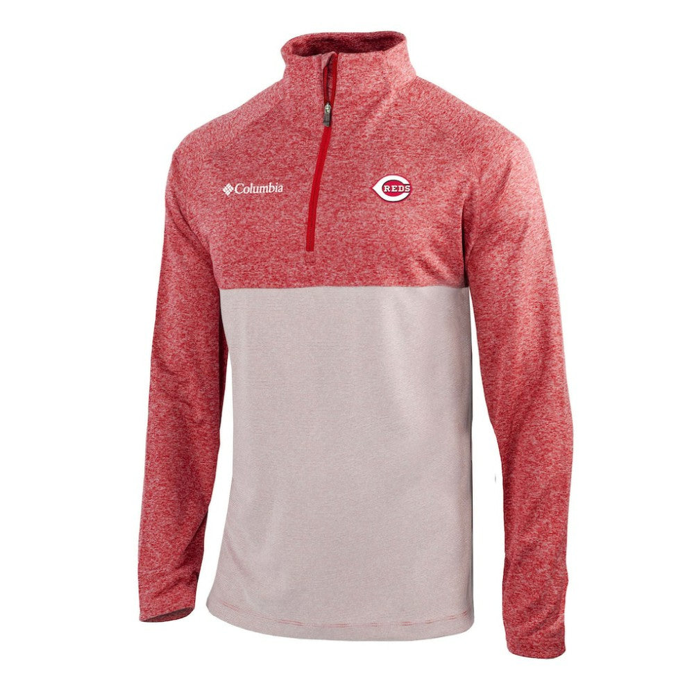 Cincinnati Reds Omni-Wick Raglan Rockin' It Quarter-Zip Pullover - Red | Columbia