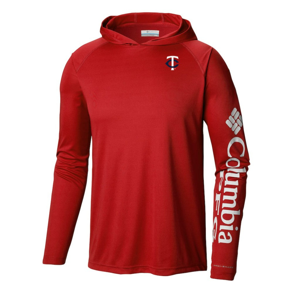 Minnesota Twins Terminal Tackle Omni-Shade Pullover Hoodie - Red | Columbia