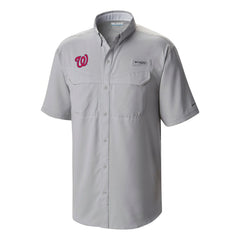 Washington Nationals Omni-Wick Low Drag Offshore Button-Up Shirt - Gray | Columbia