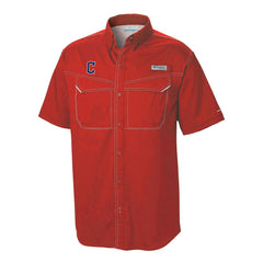 Cleveland Guardians Omni-Wick Low Drag Offshore Button-Up Shirt - Red | Columbia