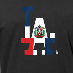 Los Angeles Dodgers Dominican Republic Flag Logo T-Shirt - Black | New Era