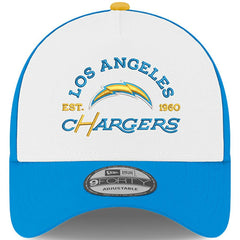 Los Angeles Chargers New Era Charger Power A-Frame 9FORTY Adjustable Hat - White/Powder Blue discount