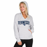 Tennessee Titans Concepts Sport Women's Liftoff Striped V-Neck Hoodie - White/Gray on sale