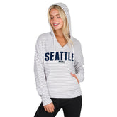 Seattle Seahawks Concepts Sport Women's Liftoff Striped V-Neck Hoodie - White/Gray online