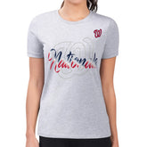Washington Nationals G-III 4Her by Carl Banks Women's Super-Slim Fit Lightweight Shadow Logo Graphic T-Shirt - Heather Gray