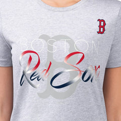 Boston Red Sox G-III 4Her by Carl Banks Women's Super-Slim Fit Lightweight Shadow Logo Graphic T-Shirt - Heather Gray