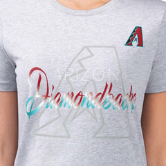 Arizona Diamondbacks G-III 4Her by Carl Banks Women's Super-Slim Fit Lightweight Shadow Logo Graphic T-Shirt - Heather Gray