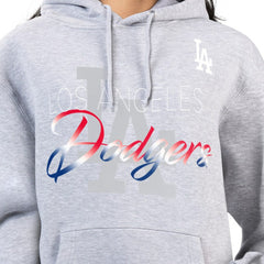 Los Angeles Dodgers G-III 4Her by Carl Banks Women's Shadow Logo Graphic Pullover Hoodie - Heather Gray