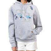 Tampa Bay Rays G-III 4Her by Carl Banks Women's Shadow Logo Graphic Pullover Hoodie - Heather Gray