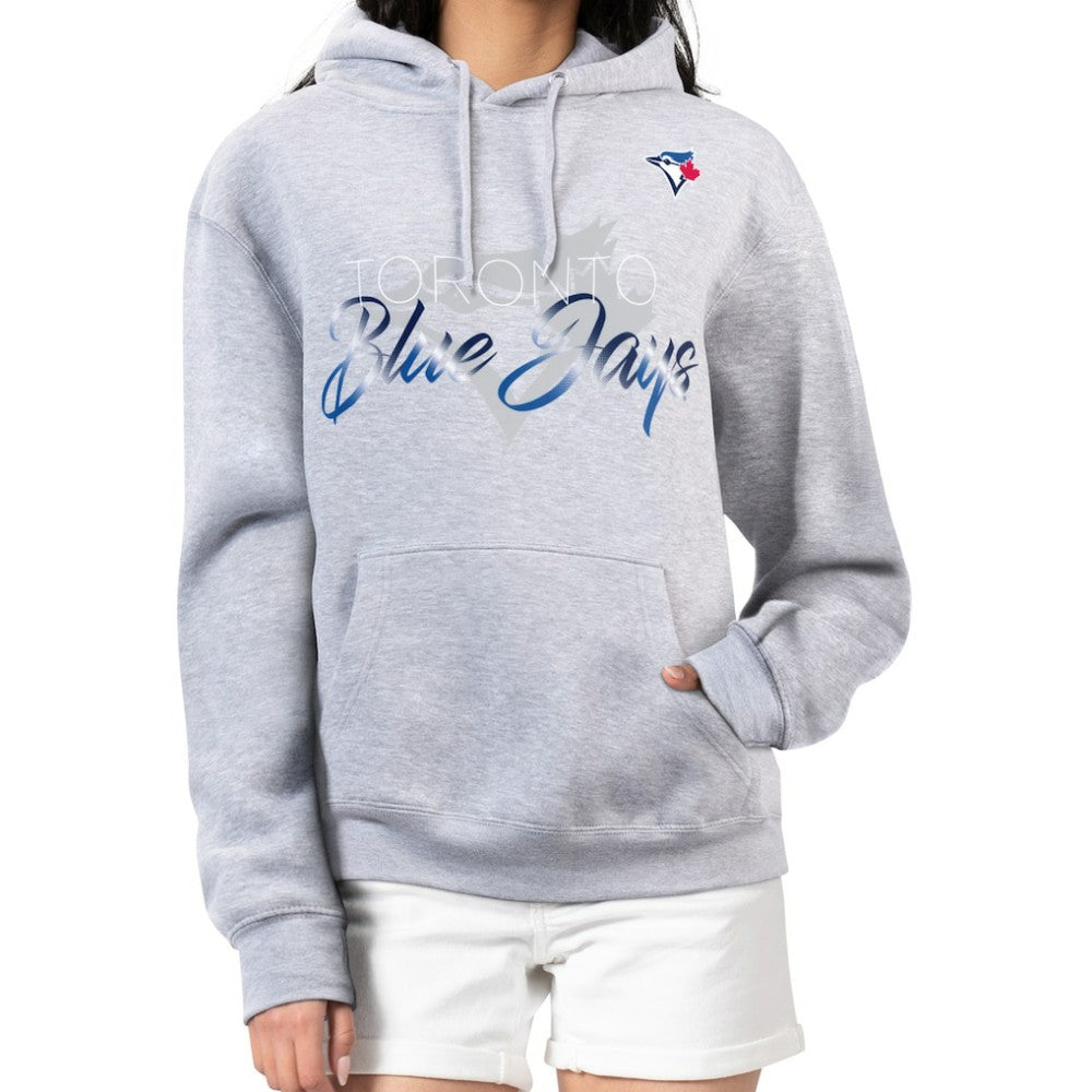 Toronto Blue Jays G-III 4Her by Carl Banks Women's Shadow Logo Graphic Pullover Hoodie - Heather Gray