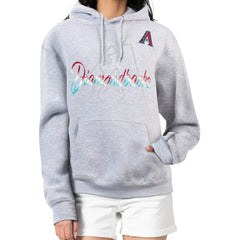 Arizona Diamondbacks G-III 4Her by Carl Banks Women's Shadow Logo Graphic Pullover Hoodie - Heather Gray