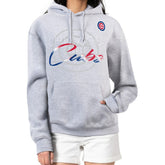 Chicago Cubs G-III 4Her by Carl Banks Women's Shadow Logo Graphic Pullover Hoodie - Heather Gray