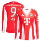 Harry Kane Bayern Munich 2025/26 Home Replica Long Sleeve Jersey - Red | Adidas cheap
