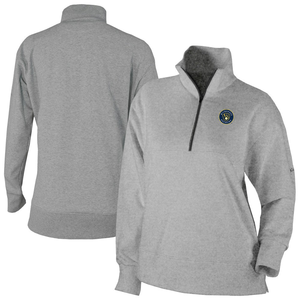 Milwaukee Brewers Women's Birchwood Hills Quarter-Zip Pullover - Gray | Columbia