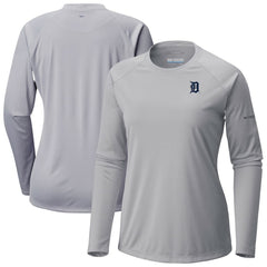 Detroit Tigers Tidal Tee II Long Sleeve T-Shirt - Gray | Columbia
