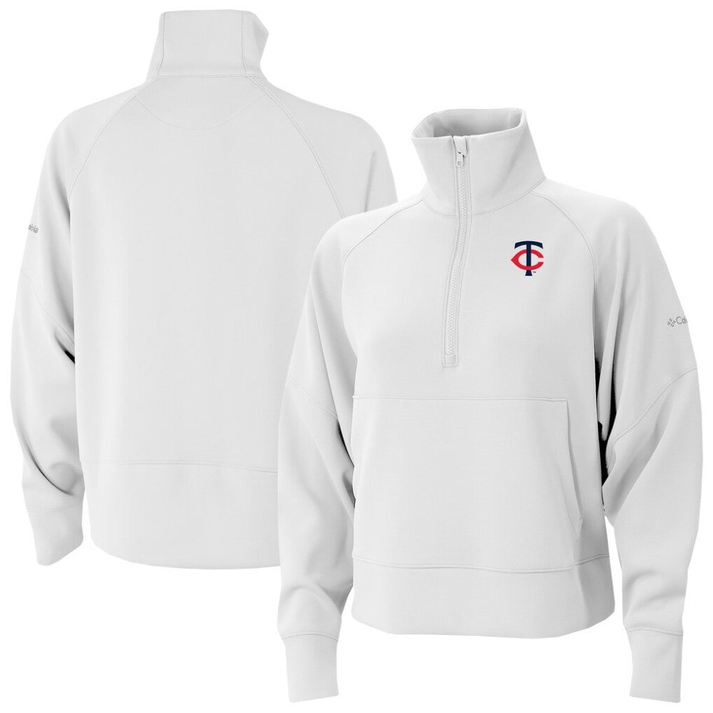 Minnesota Twins Women's Wickhams Hills Raglan Omni-Wick Quarter-Zip Pullover - White | Columbia