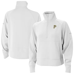 Pittsburgh Pirates Women's Wickhams Hills Raglan Omni-Wick Quarter-Zip Pullover - White | Columbia