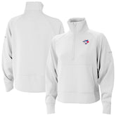 Toronto Blue Jays Women's Wickhams Hills Raglan Omni-Wick Quarter-Zip Pullover - White | Columbia