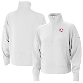 Cincinnati Reds Women's Wickhams Hills Raglan Omni-Wick Quarter-Zip Pullover - White | Columbia
