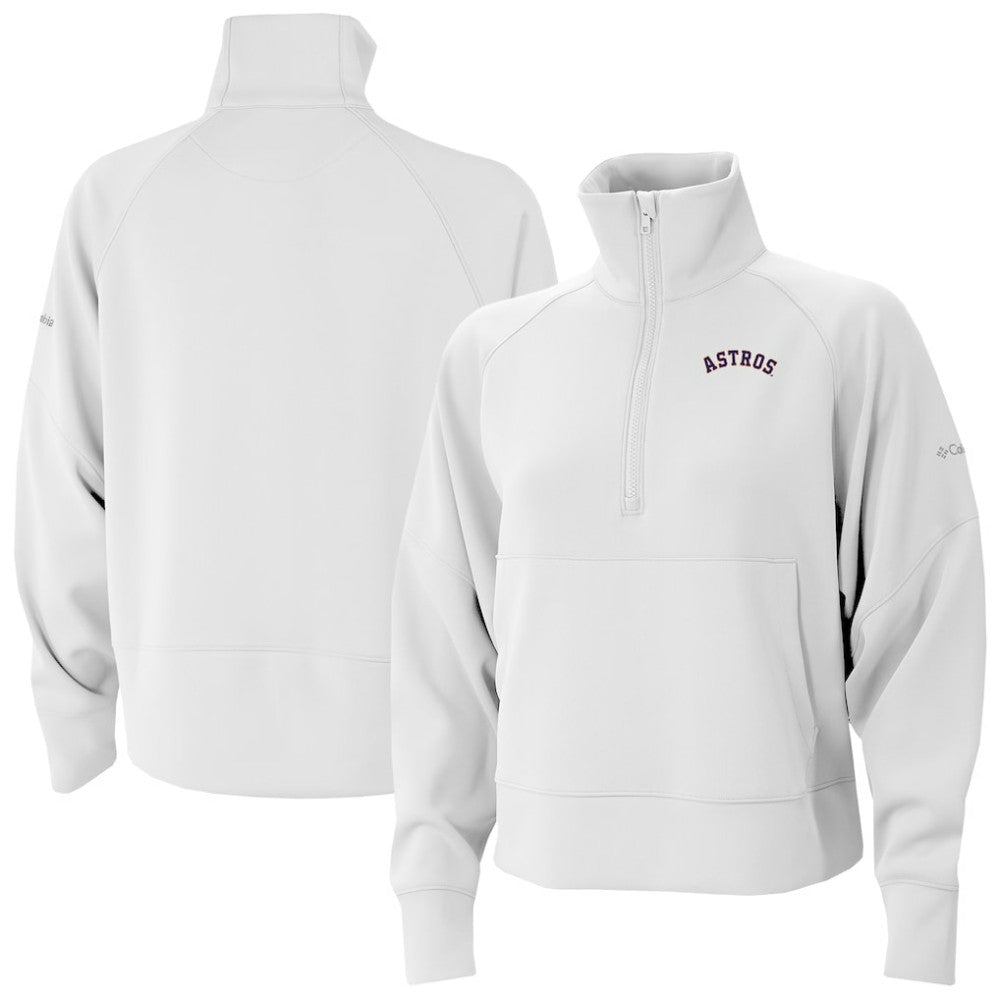 Houston Astros Women's Wickhams Hills Raglan Omni-Wick Quarter-Zip Pullover - White | Columbia