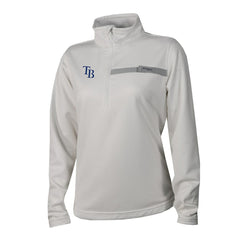 Tampa Bay Rays Women's Skiff Guide Fleece Half-Zip Pullover Jacket - White | Columbia