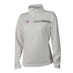 Toronto Blue Jays Women's Skiff Guide Fleece Half-Zip Pullover Jacket - White | Columbia