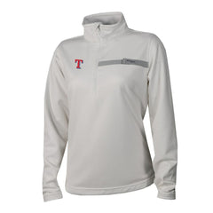 Texas Rangers Women's Skiff Guide Fleece Half-Zip Pullover Jacket - White | Columbia