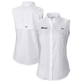 Miami Marlins Women's Tamiami Sleeveless Shirt - White | Columbia