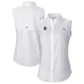 Detroit Tigers Women's Tamiami Sleeveless Shirt - White | Columbia
