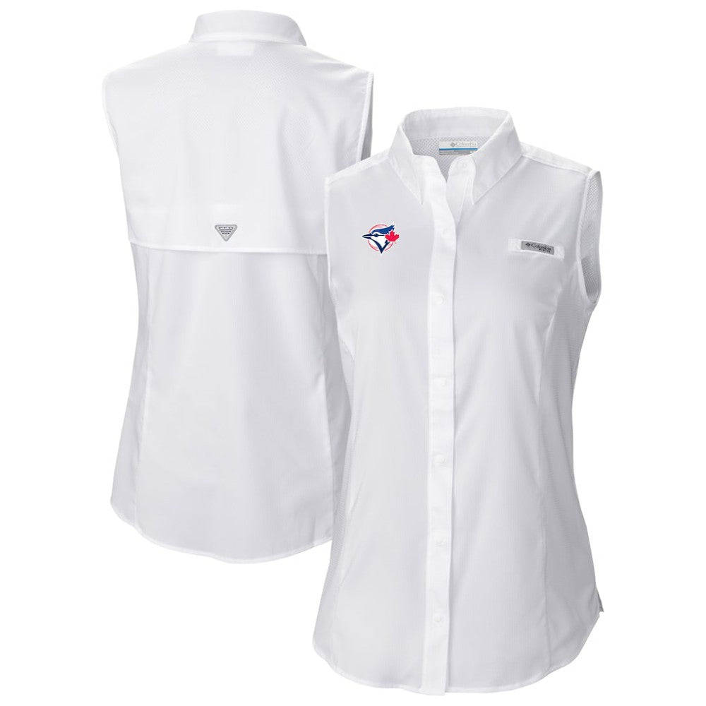 Toronto Blue Jays Women's Tamiami Sleeveless Shirt - White | Columbia
