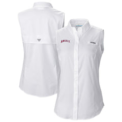 Los Angeles Angels Women's Tamiami Sleeveless Shirt - White | Columbia