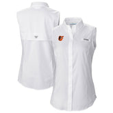 Baltimore Orioles Women's Tamiami Sleeveless Shirt - White | Columbia