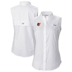 Baltimore Orioles Women's Tamiami Sleeveless Shirt - White | Columbia