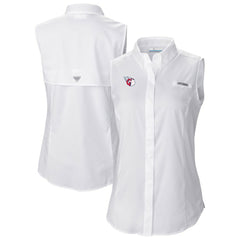 Cleveland Guardians Women's Tamiami Sleeveless Shirt - White | Columbia