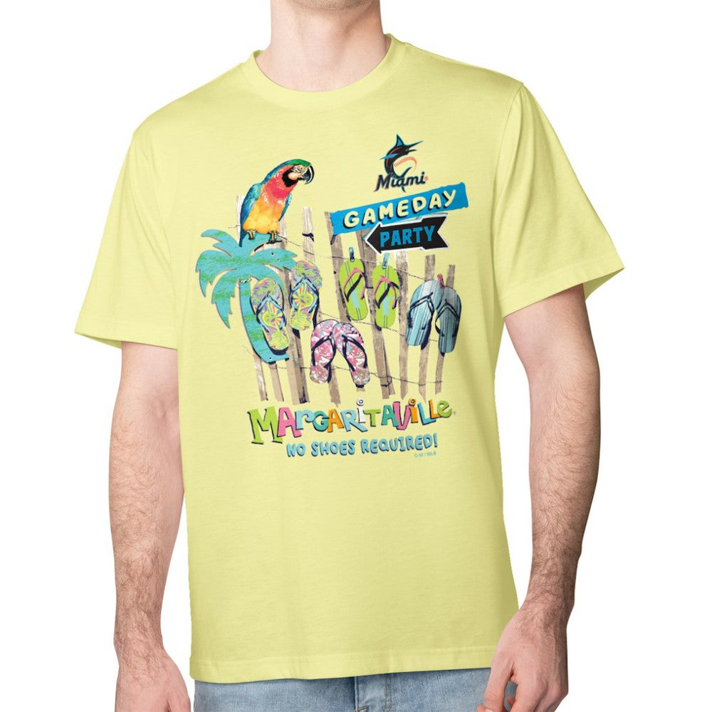 Miami Marlins Margaritaville Gameday Party T-Shirt - Yellow