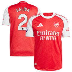 William Saliba Arsenal 2025/26 Home Player Jersey - Red | Adidas for sale