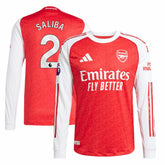 William Saliba Arsenal 2025/26 Home Long Sleeve Player Jersey - Red | Adidas on sale