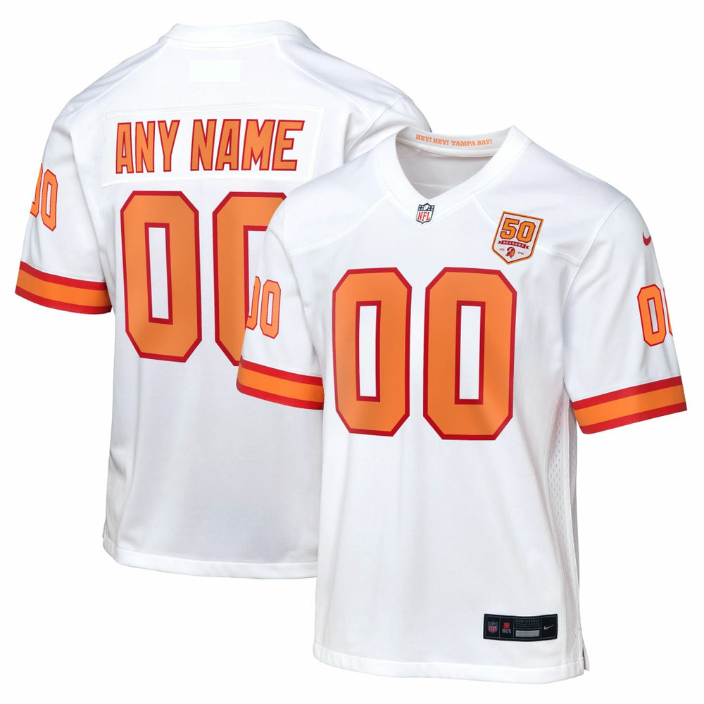 Tampa Bay Buccaneers Youth 50th Anniversary Custom Game Jersey - White | Nike cheap