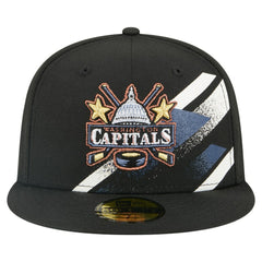 Washington Capitals New Era Faded Lines 59FIFTY Fitted Hat Black